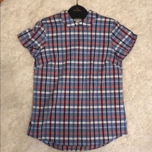 Brooks Brothers Plaid Peter-Pan Short Sleeve Shirt